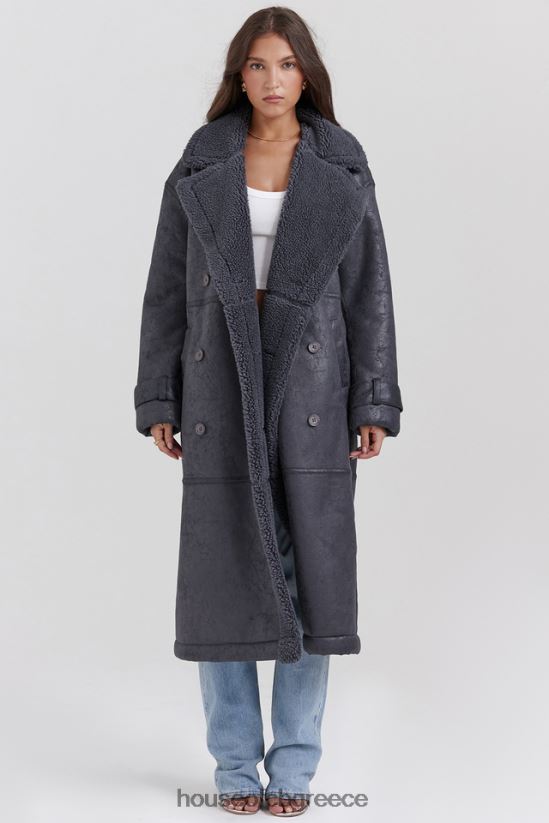 House of CB παλτό deiji γκρι vegan shearling V86V6T1024 είδη ένδυσης