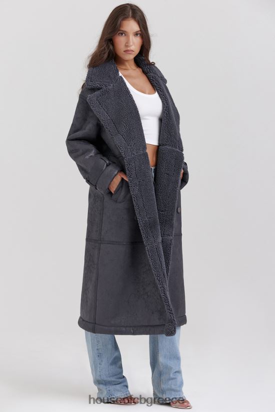 House of CB παλτό deiji γκρι vegan shearling V86V6T1024 είδη ένδυσης