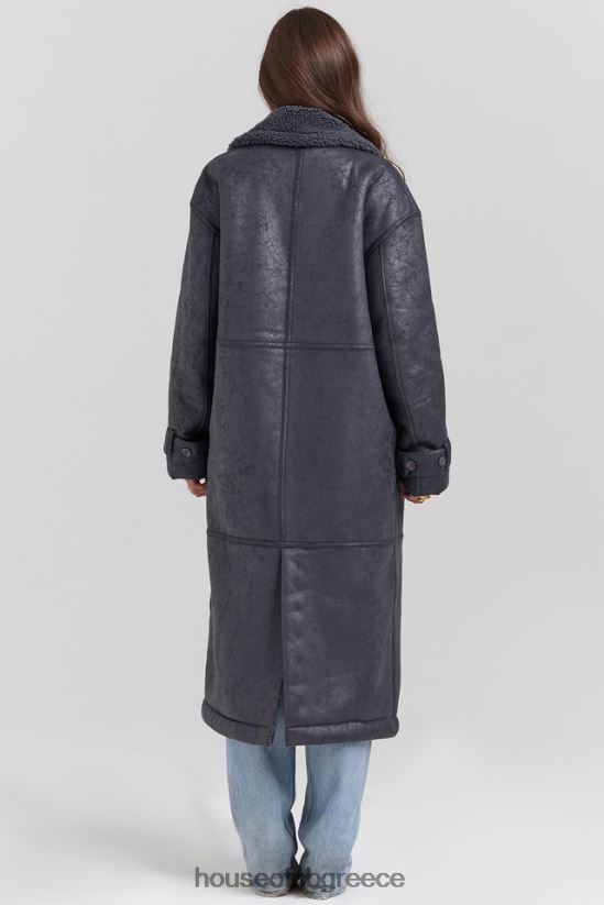 House of CB παλτό deiji γκρι vegan shearling V86V6T1024 είδη ένδυσης