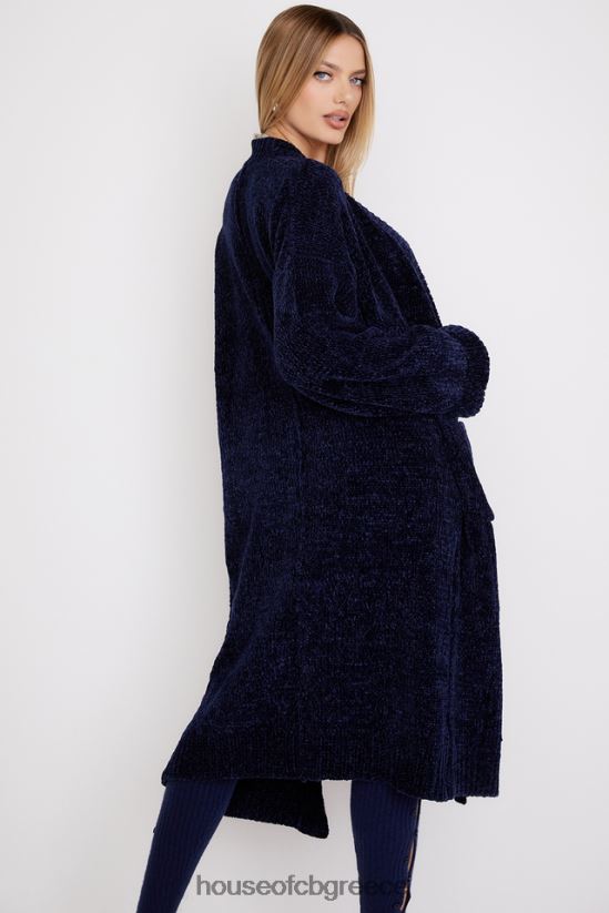 House of CB celine navy σενίλ slouchy ζακέτα V86V6T1044 είδη ένδυσης