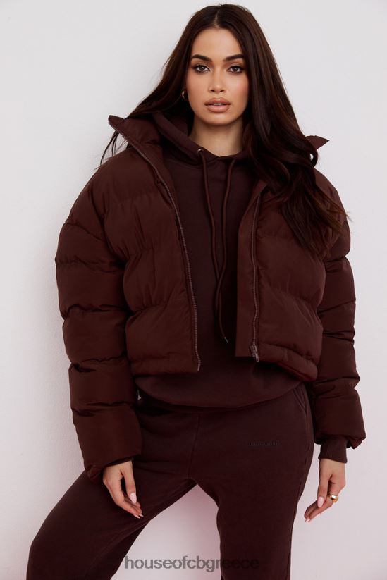 House of CB σοκολατένιο hero oversized puffer jacket σε σχήμα γ V86V6T1047 είδη ένδυσης