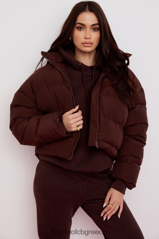 House of CB σοκολατένιο hero oversized puffer jacket σε σχήμα γ V86V6T1047 είδη ένδυσης