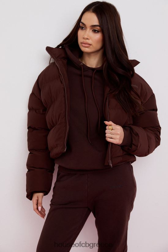 House of CB σοκολατένιο hero oversized puffer jacket σε σχήμα γ V86V6T1047 είδη ένδυσης