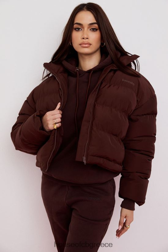 House of CB σοκολατένιο hero oversized puffer jacket σε σχήμα γ V86V6T1047 είδη ένδυσης