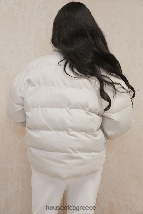 House of CB ήρωα ιβουάρ υπερμεγέθη puffer jacket σε σχήμα γ V86V6T1046 είδη ένδυσης