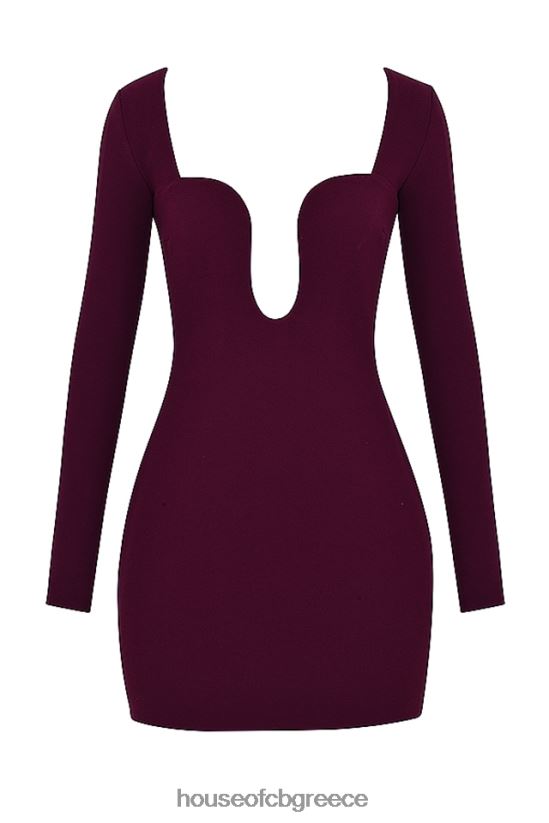 House of CB φόρεμα κορσέ marcella merlot plunge V86V6T325 είδη ένδυσης