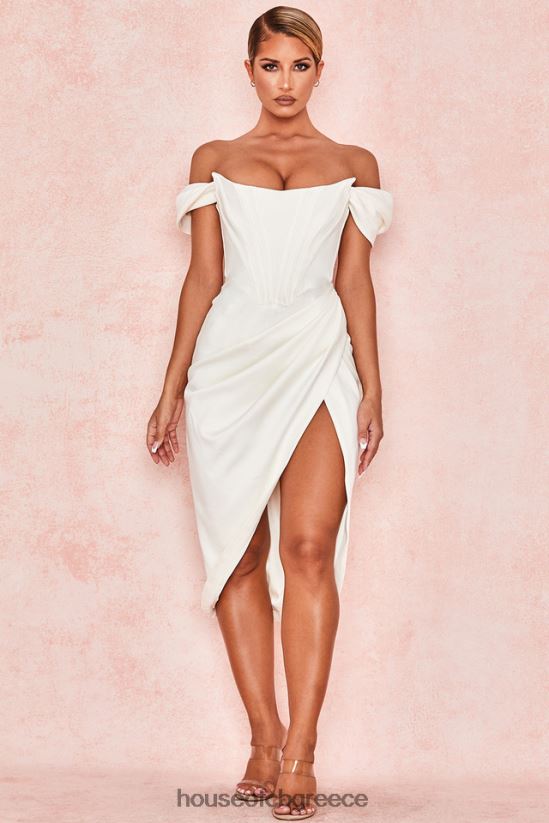 House of CB Φόρεμα loretta ιβουάρ σατέν off shoulder V86V6T625 είδη ένδυσης