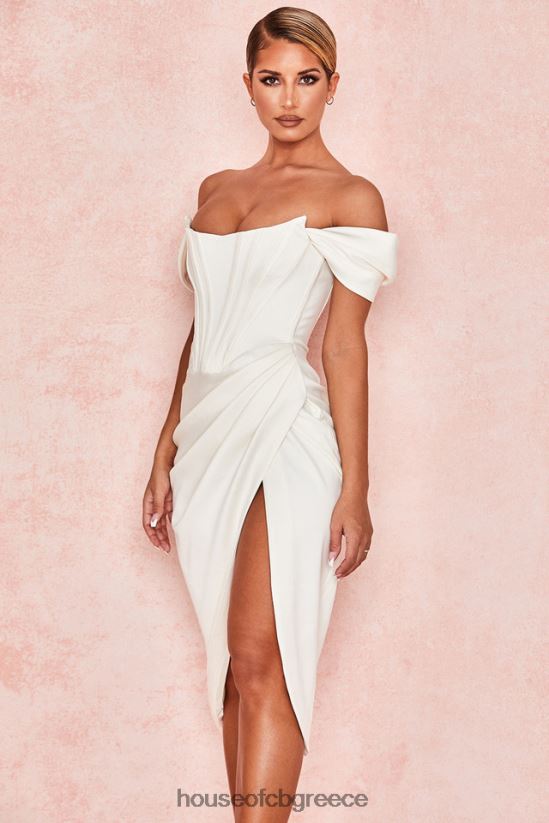 House of CB Φόρεμα loretta ιβουάρ σατέν off shoulder V86V6T625 είδη ένδυσης