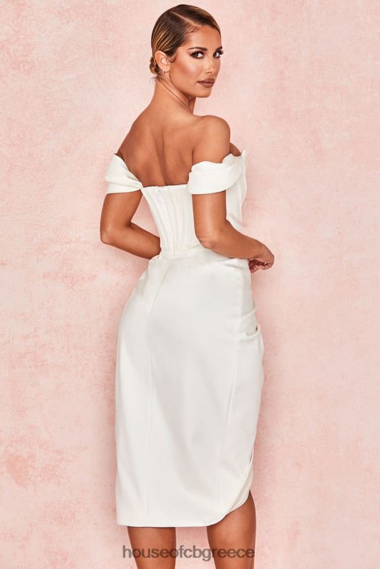 House of CB Φόρεμα loretta ιβουάρ σατέν off shoulder V86V6T625 είδη ένδυσης