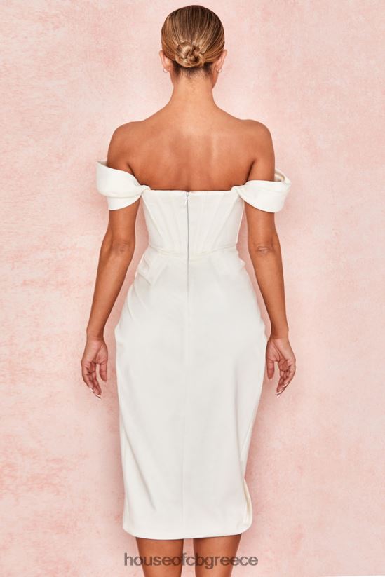 House of CB Φόρεμα loretta ιβουάρ σατέν off shoulder V86V6T625 είδη ένδυσης