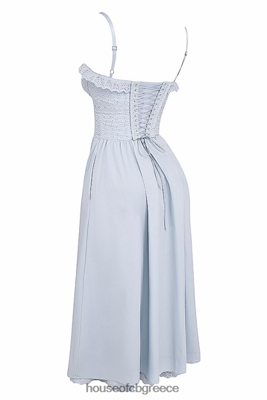 House of CB Jaime soft blue broderie anglais midi sundress V86V6T213 είδη ένδυσης