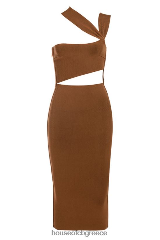 House of CB aina tan cut out bandage midi φόρεμα V86V6T598 είδη ένδυσης