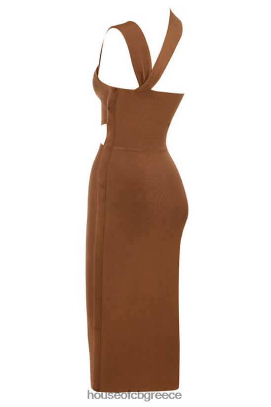 House of CB aina tan cut out bandage midi φόρεμα V86V6T598 είδη ένδυσης