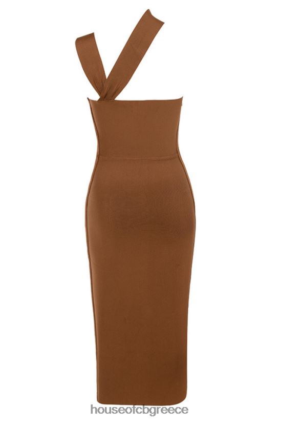 House of CB aina tan cut out bandage midi φόρεμα V86V6T598 είδη ένδυσης