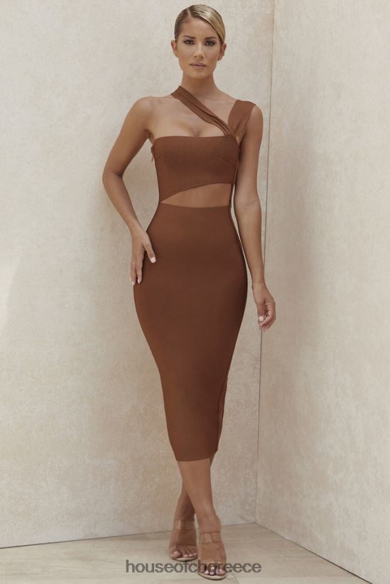 House of CB aina tan cut out bandage midi φόρεμα V86V6T598 είδη ένδυσης