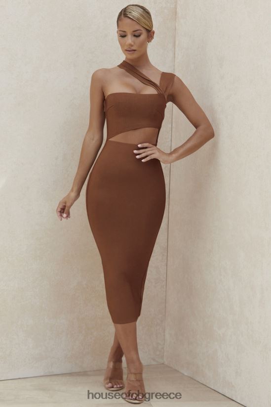 House of CB aina tan cut out bandage midi φόρεμα V86V6T598 είδη ένδυσης