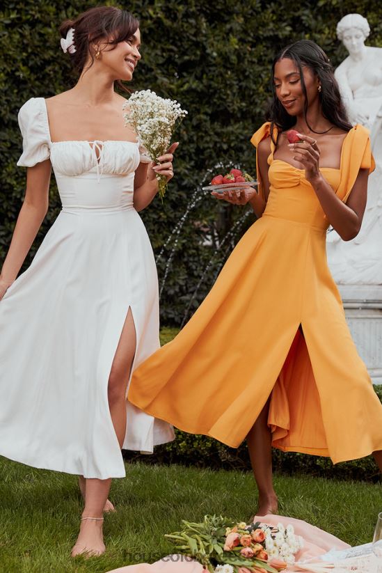 House of CB μίντι σαραφάκι alicia tangerine V86V6T464 είδη ένδυσης