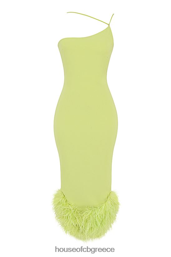 House of CB midi φόρεμα alessia lime V86V6T420 είδη ένδυσης