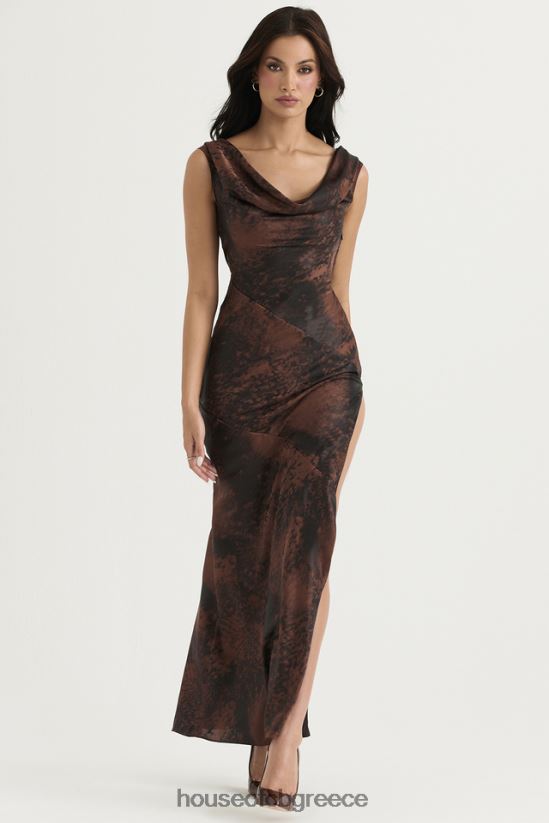 House of CB alaina antique copper bias cut maxi φόρεμα V86V6T373 είδη ένδυσης