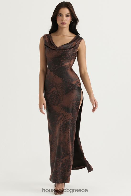 House of CB alaina antique copper bias cut maxi φόρεμα V86V6T373 είδη ένδυσης