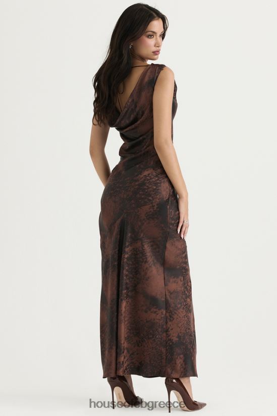 House of CB alaina antique copper bias cut maxi φόρεμα V86V6T373 είδη ένδυσης