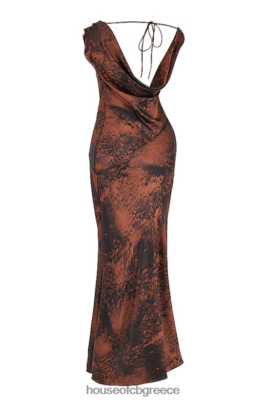 House of CB alaina antique copper bias cut maxi φόρεμα V86V6T373 είδη ένδυσης