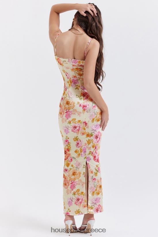 House of CB floral maxi φόρεμα josefina ιβουάρ V86V6T245 είδη ένδυσης