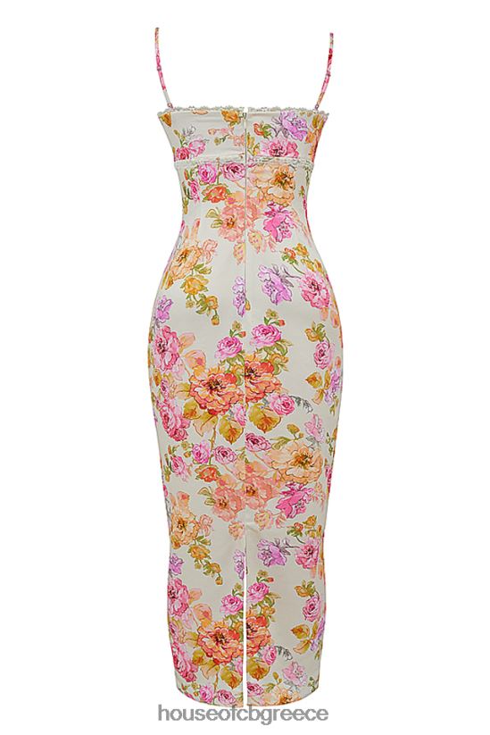 House of CB floral maxi φόρεμα josefina ιβουάρ V86V6T245 είδη ένδυσης