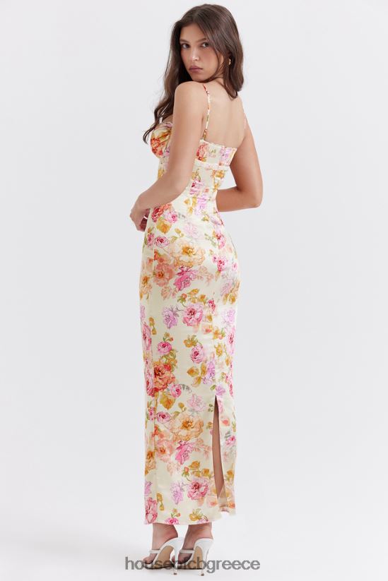 House of CB floral maxi φόρεμα josefina ιβουάρ V86V6T245 είδη ένδυσης