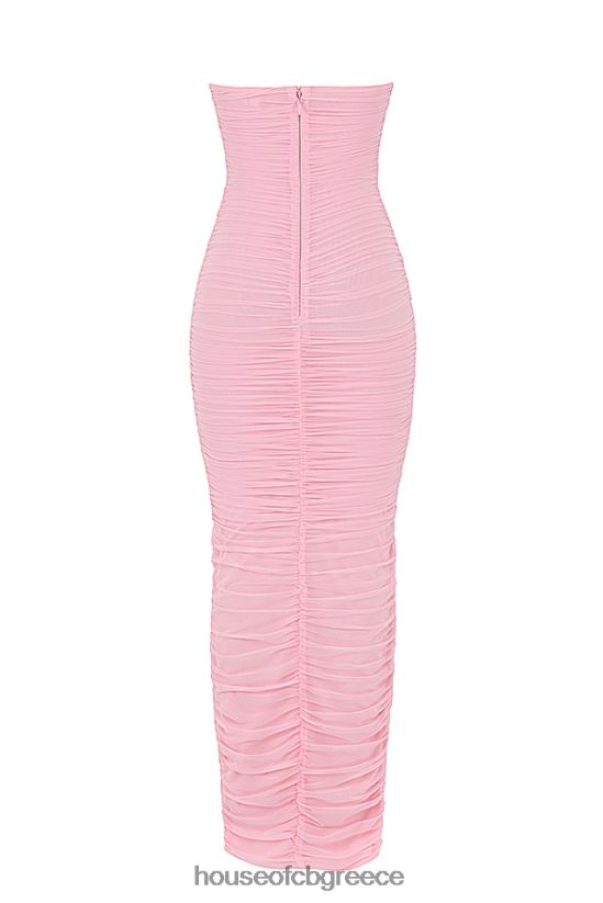 House of CB μάξι φόρεμα sofia fairy pink mesh V86V6T497 είδη ένδυσης