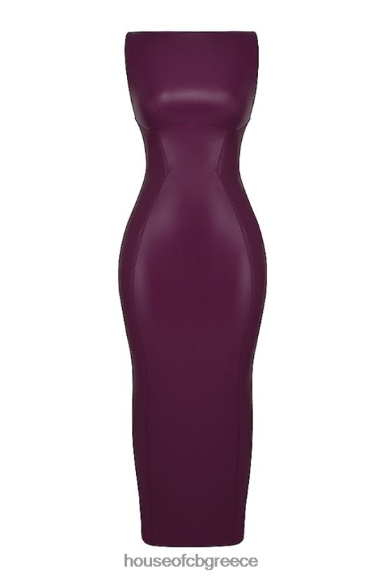 House of CB vegan δερμάτινο maxi φόρεμα sahara Merlot V86V6T280 είδη ένδυσης