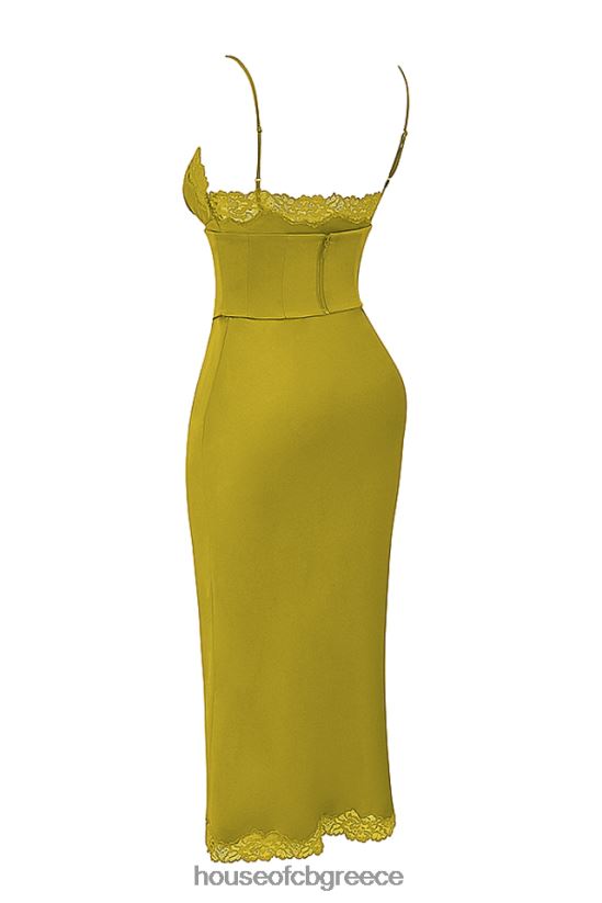 House of CB σατέν φόρεμα salma Chartreuse V86V6T288 είδη ένδυσης