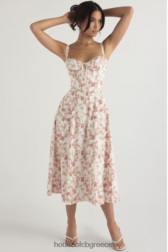 House of CB carmen rose print μπουστάκι sundress V86V6T436 είδη ένδυσης