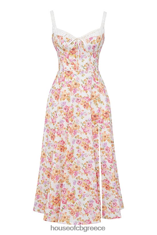 House of CB sabrina ιβουάρ στάμπα μπουστάκι sundress V86V6T255 είδη ένδυσης