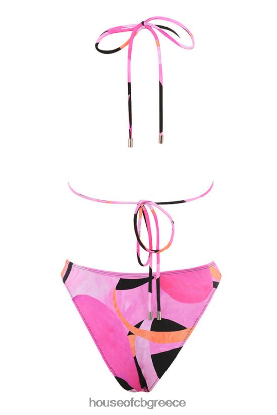 House of CB cala pink black halter μπικίνι V86V6T1242 είδη ένδυσης