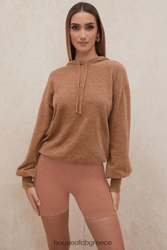 House of CB lexi toffee slouchy fit hoodie V86V6T777 είδη ένδυσης