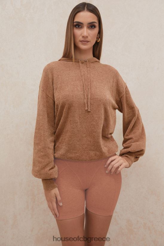 House of CB lexi toffee slouchy fit hoodie V86V6T777 είδη ένδυσης