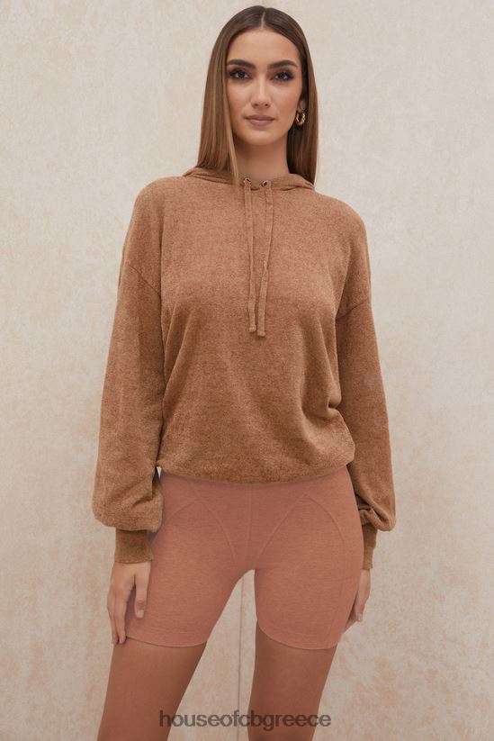 House of CB lexi toffee slouchy fit hoodie V86V6T777 είδη ένδυσης