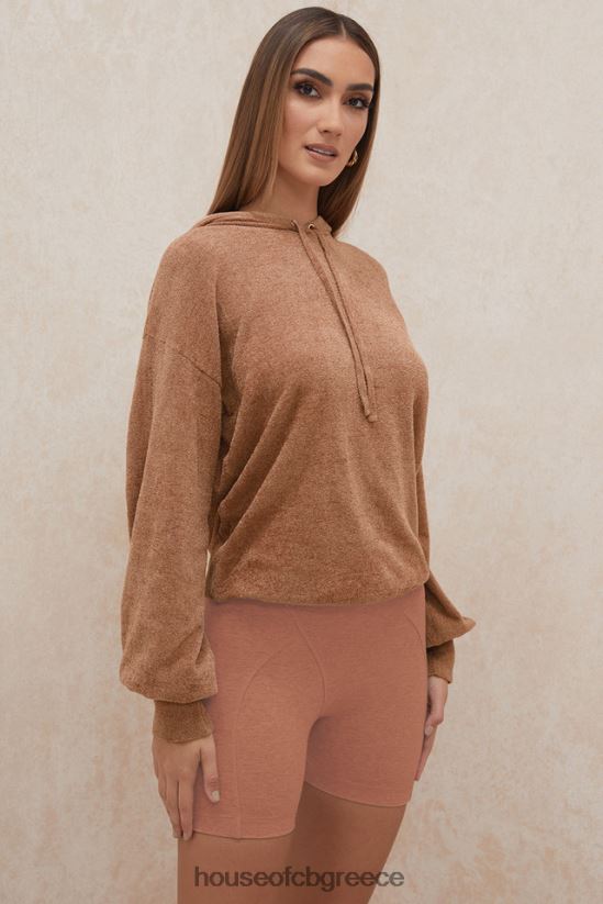 House of CB lexi toffee slouchy fit hoodie V86V6T777 είδη ένδυσης