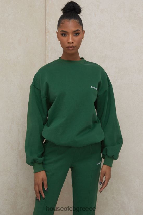 House of CB φούτερ tommy green oversized με λαιμόκοψη V86V6T798 είδη ένδυσης