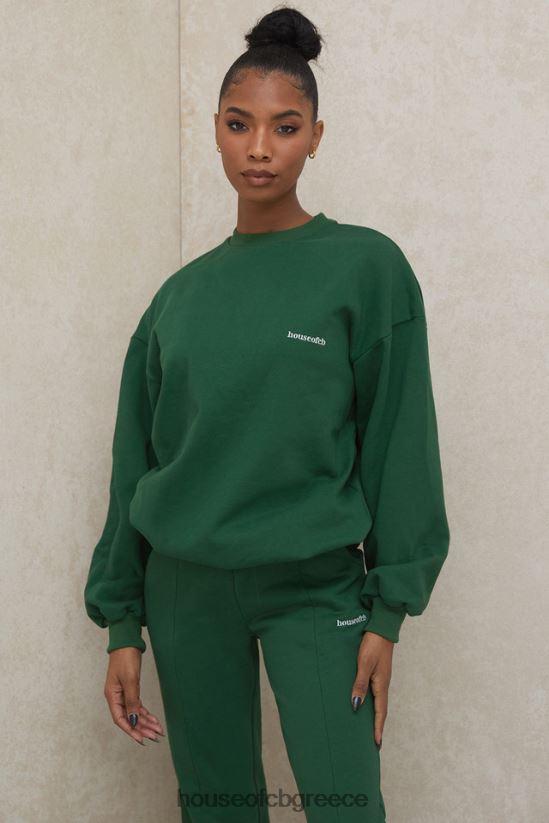 House of CB φούτερ tommy green oversized με λαιμόκοψη V86V6T798 είδη ένδυσης