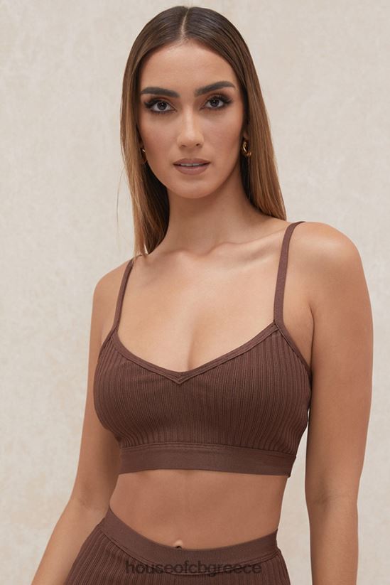 House of CB σοκολατένιο bralette με επίδεσμο evie V86V6T776 είδη ένδυσης