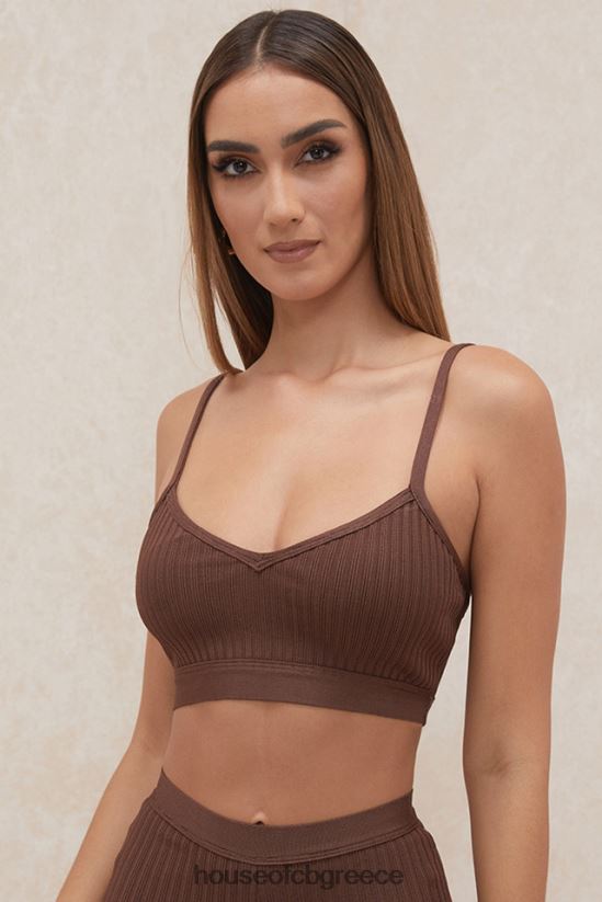 House of CB σοκολατένιο bralette με επίδεσμο evie V86V6T776 είδη ένδυσης