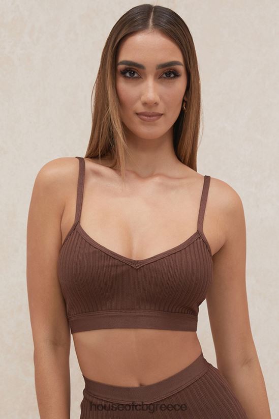 House of CB σοκολατένιο bralette με επίδεσμο evie V86V6T776 είδη ένδυσης