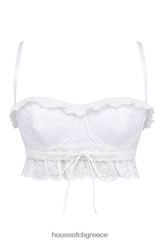 House of CB top federica white broderie anglais bralette V86V6T674 είδη ένδυσης