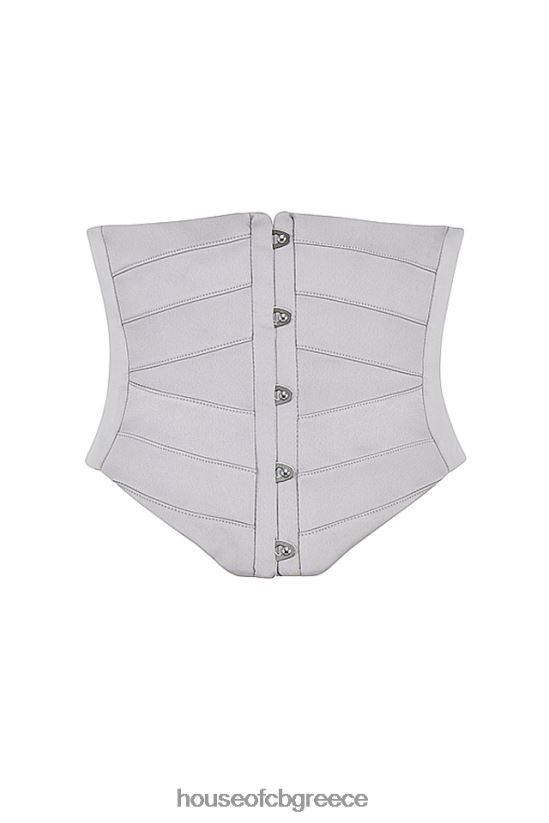 House of CB Βιέν γκρι σατέν κορσές underbust V86V6T49 είδη ένδυσης